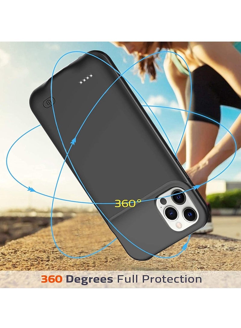 MUNTAQI Battery Case for iPhone 12/12 Pro, Enhanced 4000mAh Smart Rechargeable Portable Protective Charging Case Extended Battery Backup Pack Compatible with iPhone 12/12 Pro (6.1 inch) Charger Case (Black) - Image 2