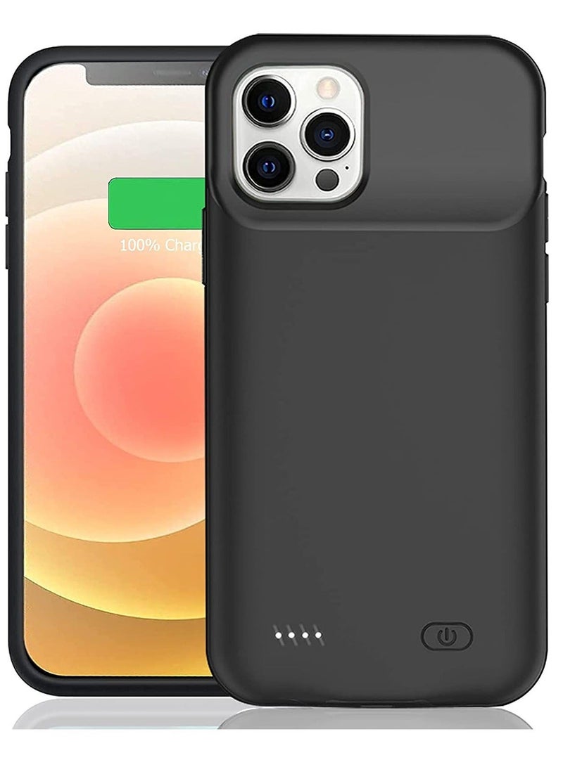 MUNTAQI Battery Case for iPhone 12/12 Pro, Enhanced 4000mAh Smart Rechargeable Portable Protective Charging Case Extended Battery Backup Pack Compatible with iPhone 12/12 Pro (6.1 inch) Charger Case (Black) - Image 1