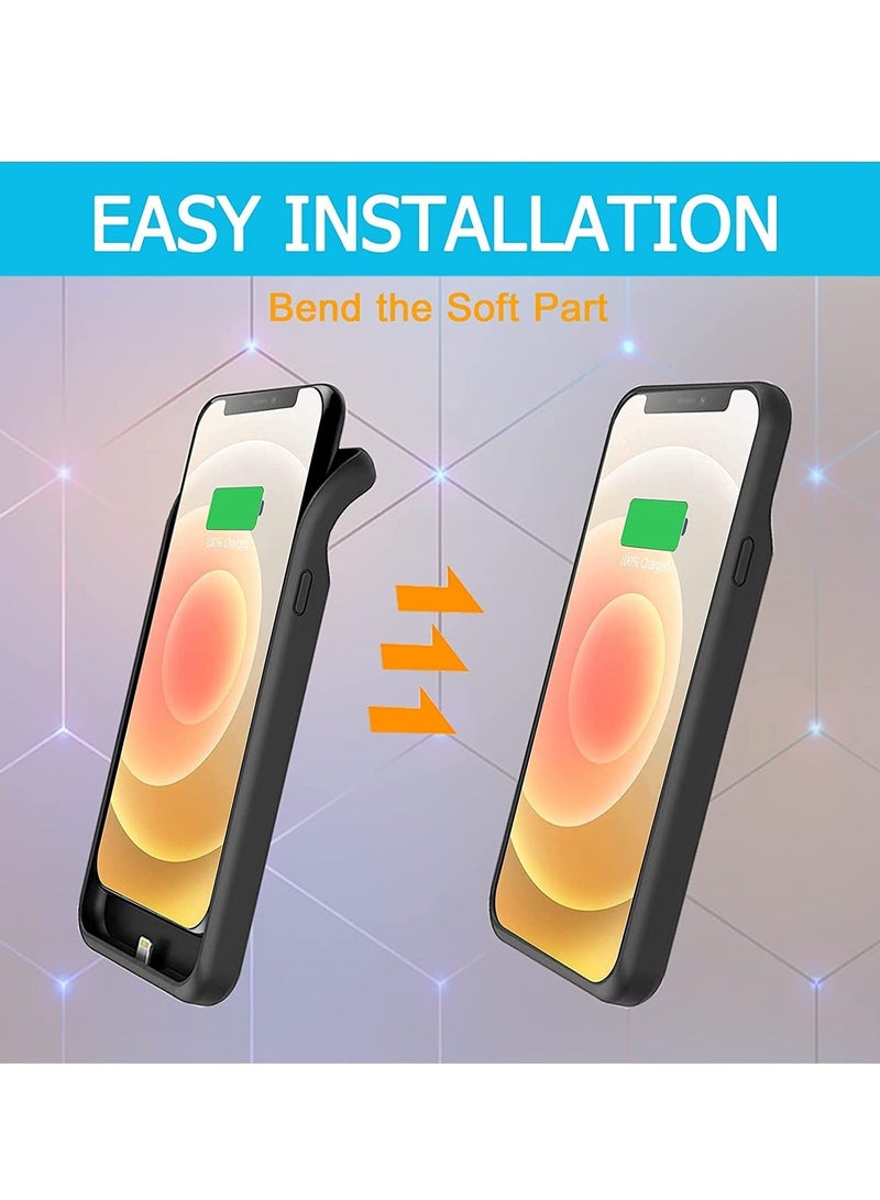 MUNTAQI Battery Case for iPhone 12/12 Pro, Enhanced 4000mAh Smart Rechargeable Portable Protective Charging Case Extended Battery Backup Pack Compatible with iPhone 12/12 Pro (6.1 inch) Charger Case (Black) - Image 5