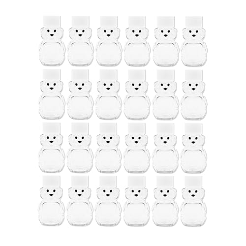 Clearview Containers - 2 Ounce Honey Bears with Sealable Black Screw Top Lid - 24 Pack (2 oz. Bear, 24pk, Black) - Image 1
