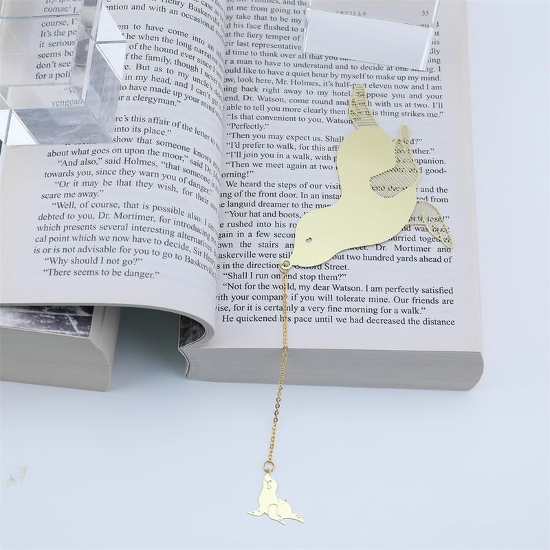 Fermus 6 Pack Metal Animal Bookmarks With Chain  Golden Hollow Bookmark Gift For Book Lovers  Writers  Readers  Children  Teens  Men  Women  Adults - Image 2
