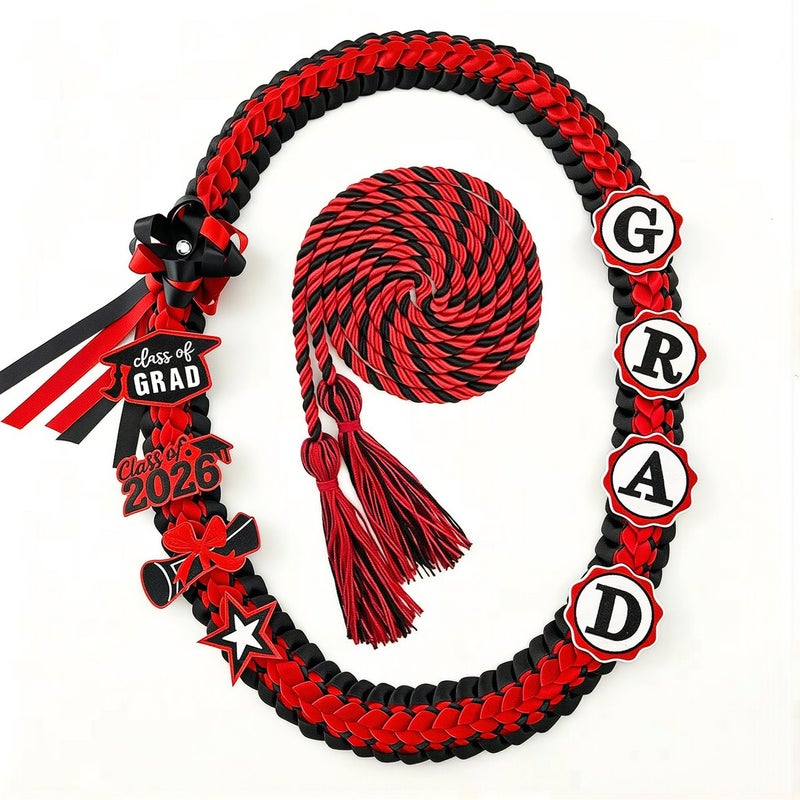 Upgraded Graduation Braided Ribbon Lei 2026 Tangle Resistant No Peel Off Patches - Image 1