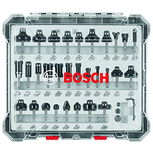 BOSCH RBS030MBS 30-Piece (Universally Compatible Accessory) Carbide-Tipped Wood Router Bit Assorted Set - Image 1