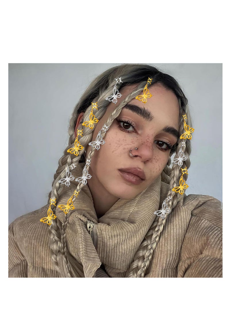 20 Pcs Butterfly Braid Hair Clips - Adjustable Metal Dreadlock Pendants, Hollow Jewelry Cuffs, Stylish Hair Charms for Women, Perfect Accessories for Braided Hairstyles. - Image 2