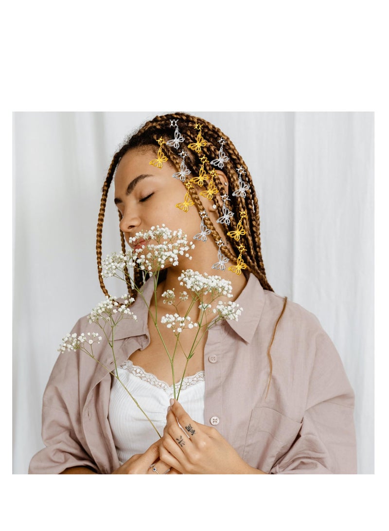 20 Pcs Butterfly Braid Hair Clips - Adjustable Metal Dreadlock Pendants, Hollow Jewelry Cuffs, Stylish Hair Charms for Women, Perfect Accessories for Braided Hairstyles. - Image 4