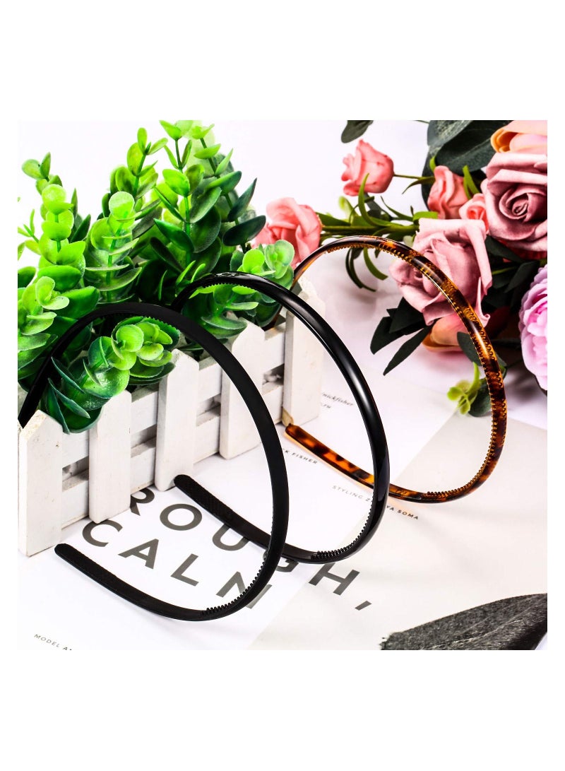 ORiTi 6 قطع من عصابات الرأس البلاستيكية السادة للنساء والفتيات - Image 4