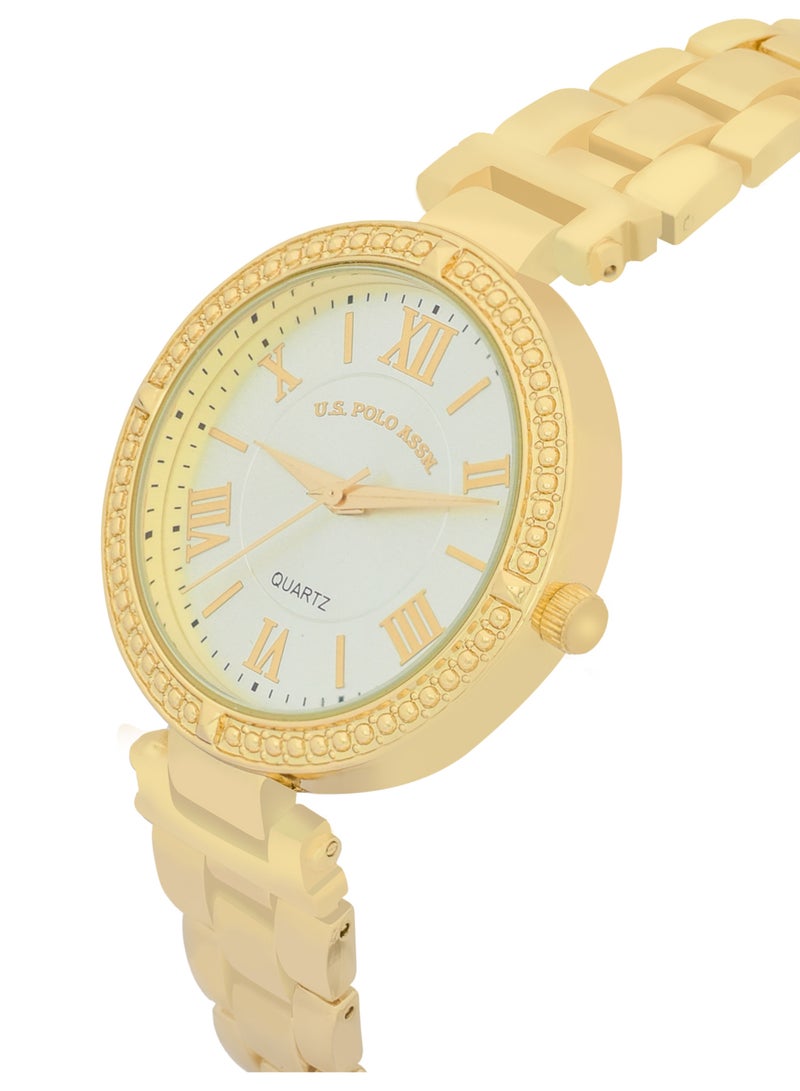 U.S. Polo Assn. Women's Quartz Analog gold plated watch and bracelet set  - Image 2