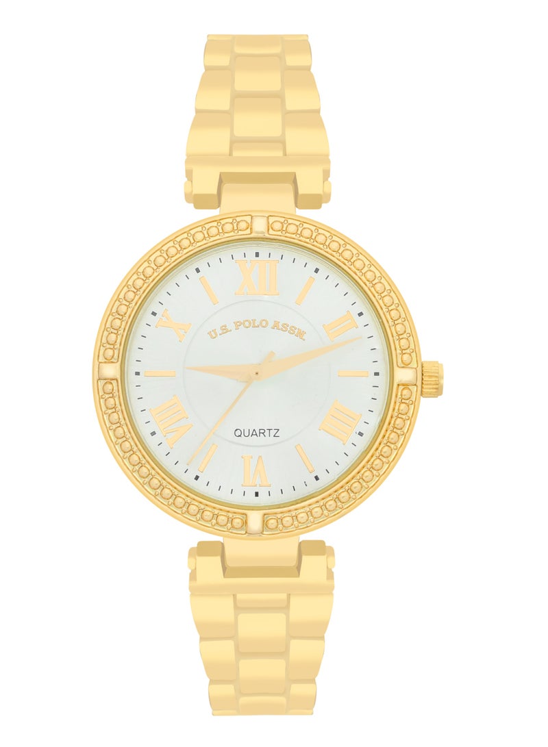U.S. Polo Assn. Women's Quartz Analog gold plated watch and bracelet set  - Image 3