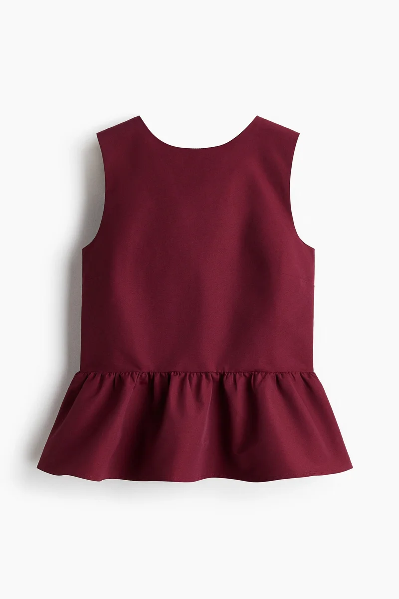 H&M Tie-detail peplum top