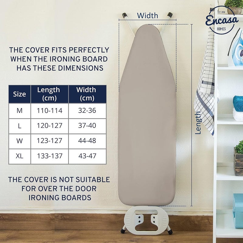 Encasa XO Encasa XO Ironing Board Cover for Bathla XPress Ace Lite Boards with 4 mm Extra Thick Felt Pad Multistripe Heat Resistant Fabric Protective Insulation from Steam Press 109x38 cm - Image 5