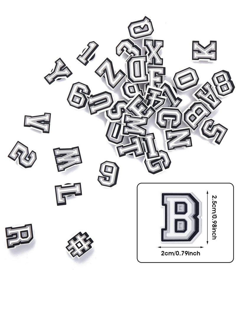 SYOSI Shoe Decoration Charms, Shoe Charms for Croc, 37 Pcs Letters Numbers Shoe, A-Z Letters & 0-9# Numbers for Bracelets, Decoration for Boys and girls Teens Party Favor Birthday Gifts  - Image 4