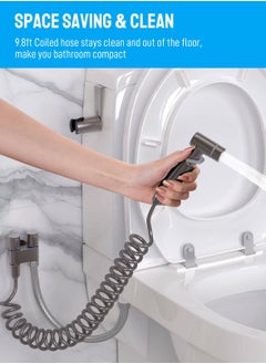 Bidet Sprayer for Toilet, Handheld Sprayer Attachment with Hose for Feminine Wash, Baby Diaper Cloth Washer and Shower Sprayer for Pet, Wall or Toilet Mount(Grey) - pzsku/ZFEFF982FBFC3E718D4AAZ/45/_/1680587751/1e4f2415-0f32-448e-bb4a-b5066e953a48