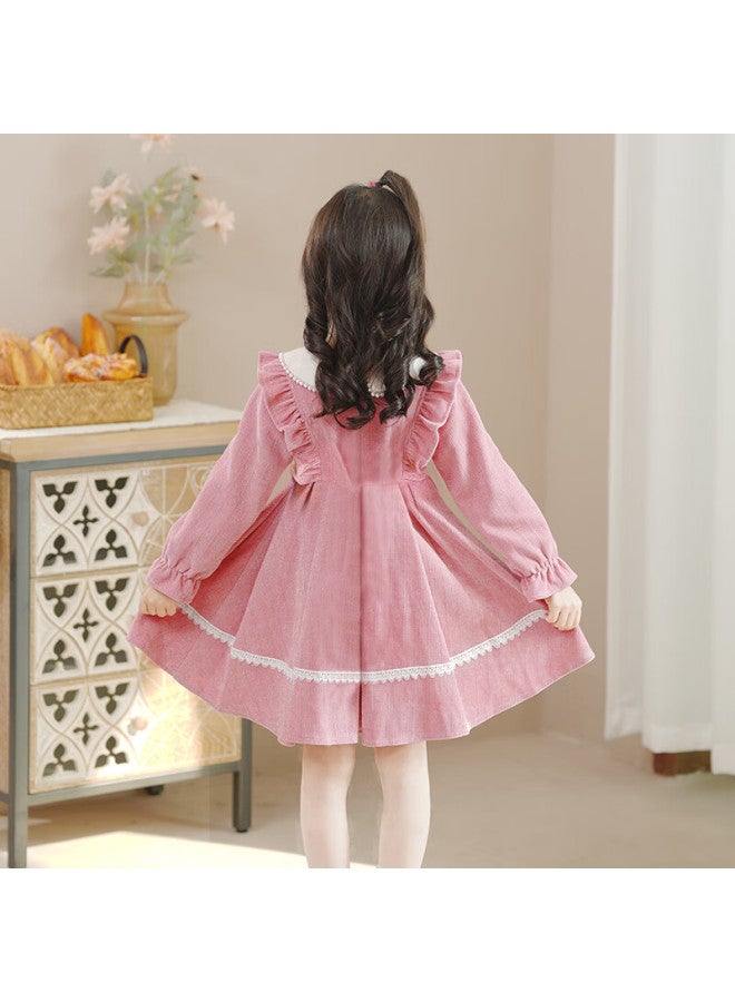 Pepco Girls' Winter Fleece-lined Dress Pink 150cm - Image 2