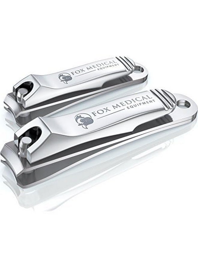 Fox Medical Equipment - Fox Medical Equipment Professional Nail Clippers for Men and Women - Surgical Grade Stainless Steel Fingernail Clipper Set - Big Toenail Clippers for Large Nails - Best for Thick and Ingrown Toenails - Image 1