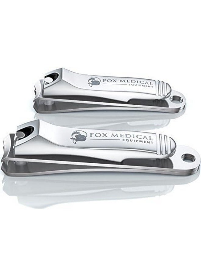 Fox Medical Equipment - Fox Medical Equipment Professional Nail Clippers for Men and Women - Surgical Grade Stainless Steel Fingernail Clipper Set - Big Toenail Clippers for Large Nails - Best for Thick and Ingrown Toenails - Image 1