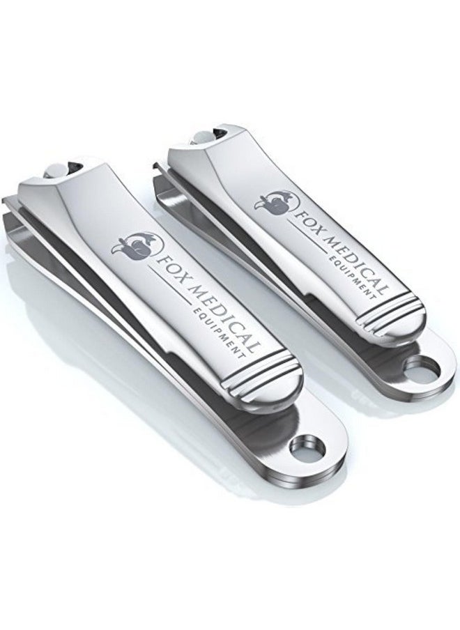 Fox Medical Equipment - Fox Medical Equipment Professional Nail Clippers for Men and Women - Surgical Grade Stainless Steel Fingernail Clipper Set - Big Toenail Clippers for Large Nails - Best for Thick and Ingrown Toenails - Image 1