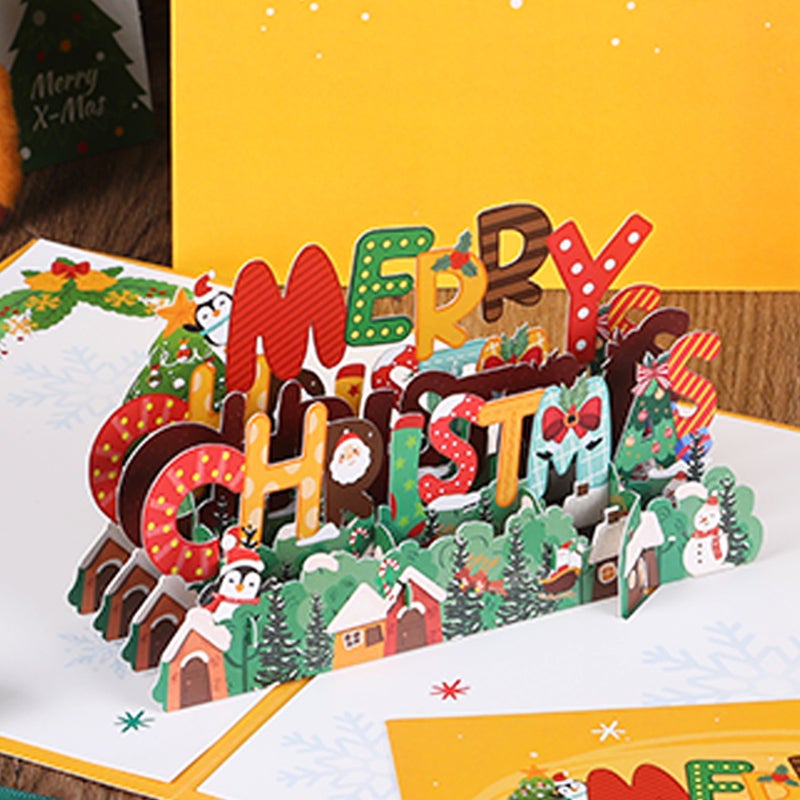 Christmas 3D Greeting Card Paper Carving Creative Blessing Thank You Message Card Gift Paper Card Cardboard - Image 5