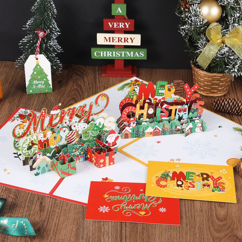 Christmas 3D Greeting Card Paper Carving Creative Blessing Thank You Message Card Gift Paper Card Cardboard - Image 3