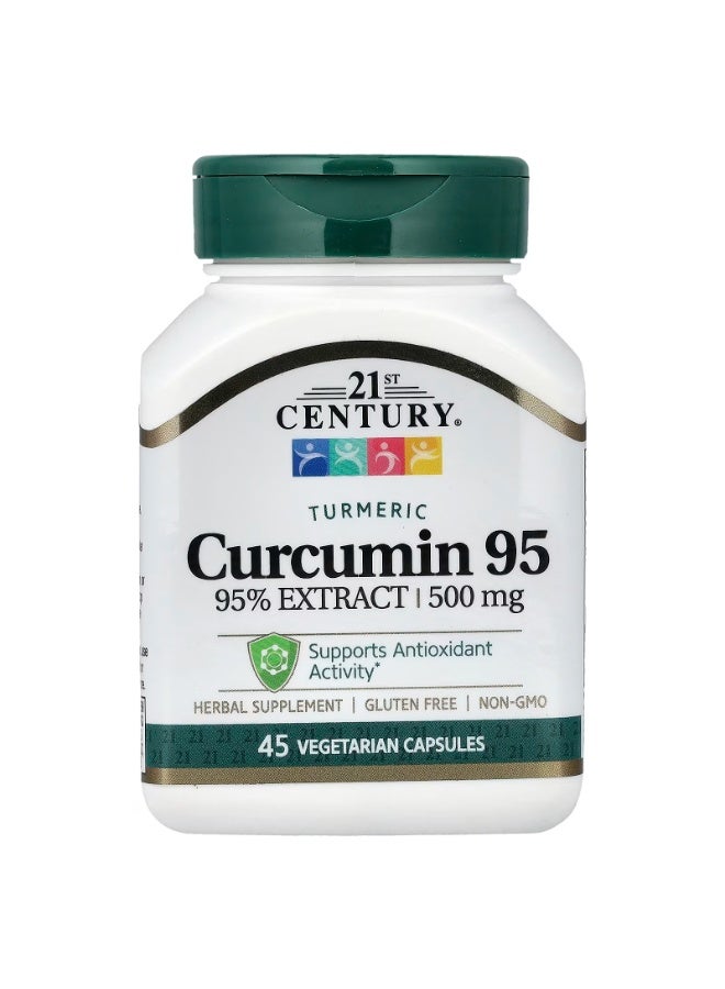 21st Century Curcumin 95, 500 mg, 45 Vegetarian Capsules - Image 1