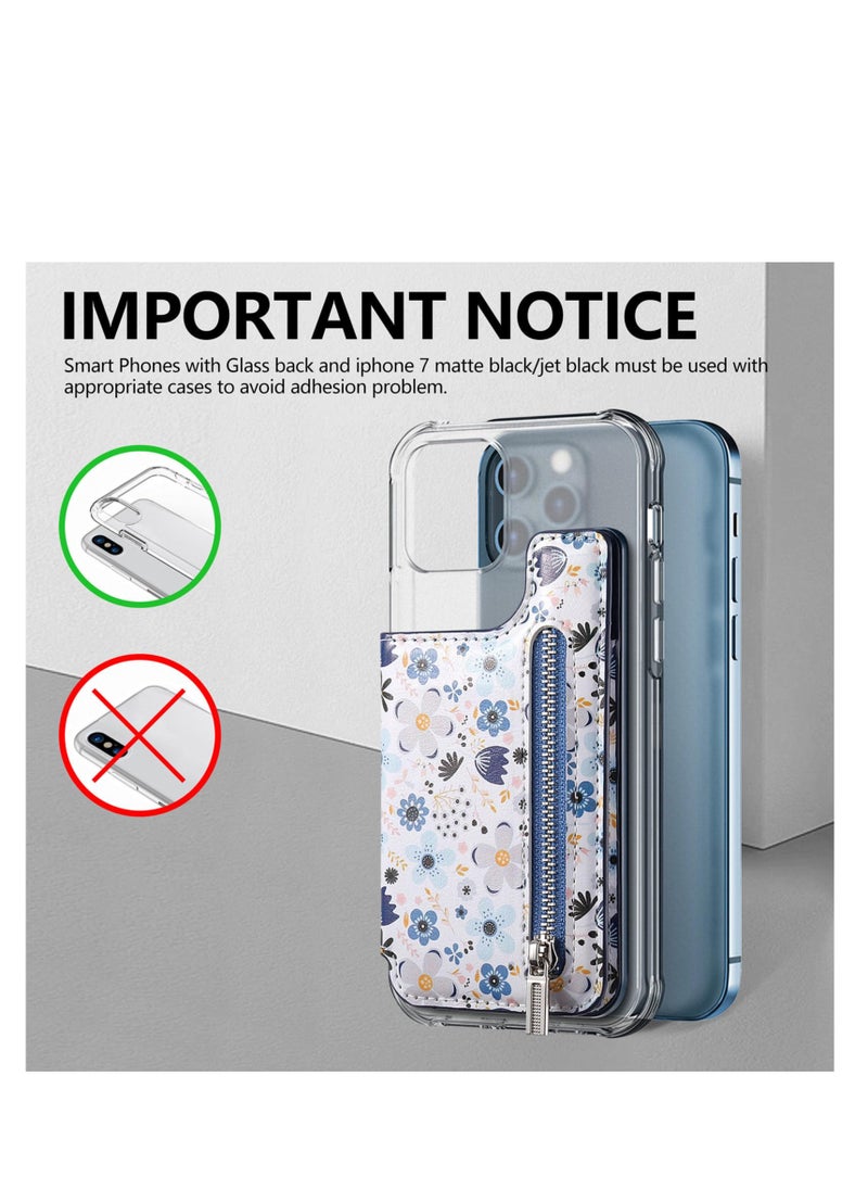 Generic - Stick on Wallet for Phone Case, Leather Phone Card Holder Adhesive Stick On Credit Card Pocket for Back of Phone Case, Compatible with iPhone, Samsung Galaxy Most Smartphones Blue - Image 1
