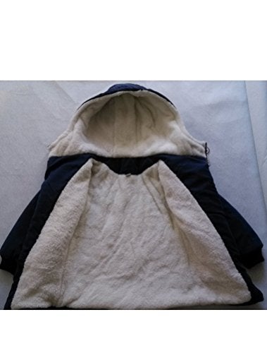 Mallimoda Boy's Thick Cotton-Padded Parka Jacket Hooded Fleece Coat Navy 2-3 Years - Image 4