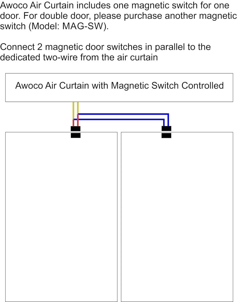 Awoco 12VDC Easy-Install Magnetic Switch for Magnetic Switch Controlled Air Curtains (White Color) - Image 3