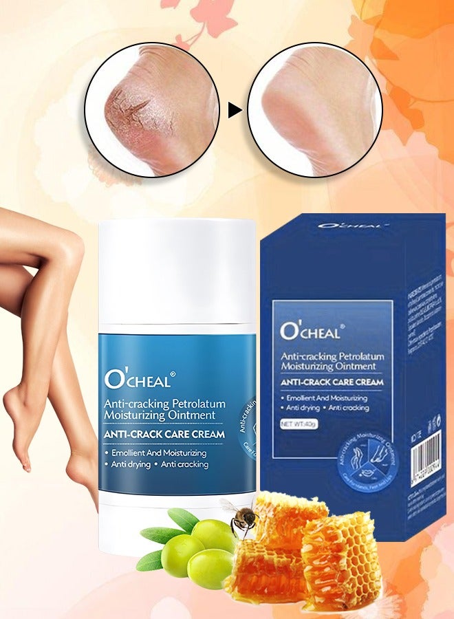 OCHEAL مرهم مرطب مضاد للتشققات ومضاد للجفاف وكريم للعناية بالتشققات للقدمين واليدين والشفتين وكريم إصلاح الجسم المتشقق وكريم الأقدام المتشققة لإصلاح وتنعيم البشرة ومرطب 40 جرام - Image 1