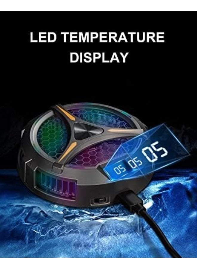 Excefore Steam Deck Fan Cooler | Magnetic Semiconductor Heatsink with 7 Inch Fan, LED Temp Display, Dual-Speed Settings & RGB Light | Cooling for Steam Deck, Laptops & iPads  - Image 4