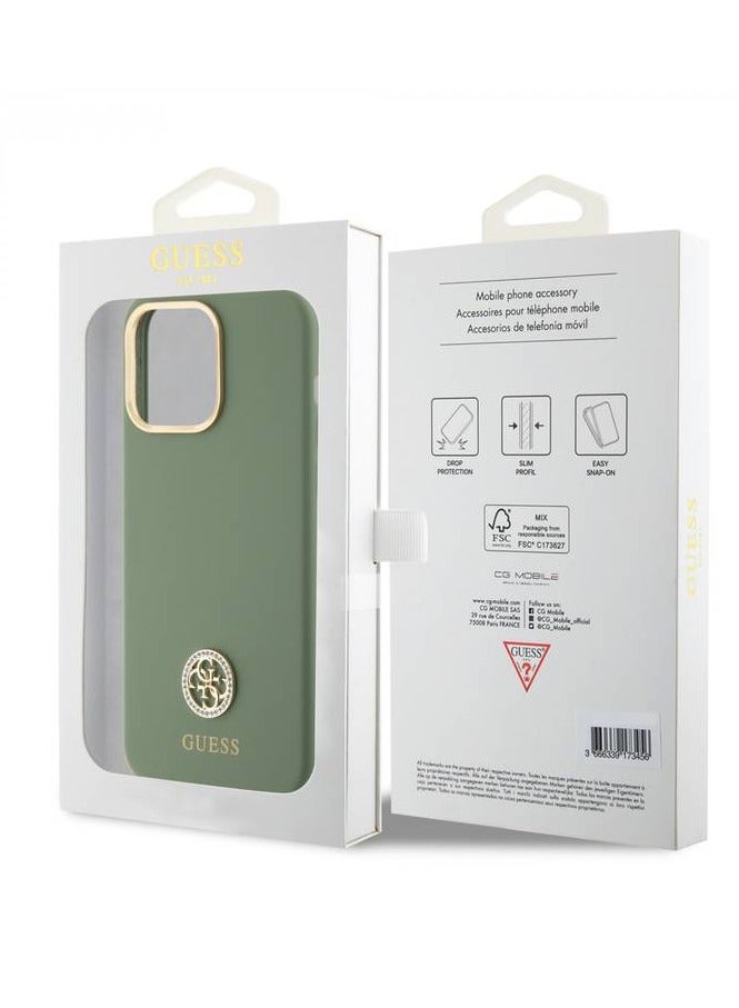 GUESS 15 Pro 6.1" Guess green hardcase Silicone Logo Strass 4G - Image 3
