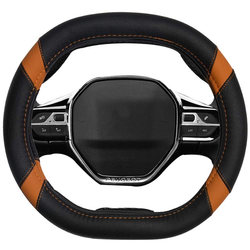 Mayco Bell Microfibre Leather Car Steering Wheel Cover Fit for Peugeot 3008 206 207 208 2016-2019 508 208 2019 e-208 (Orange) - Image 1