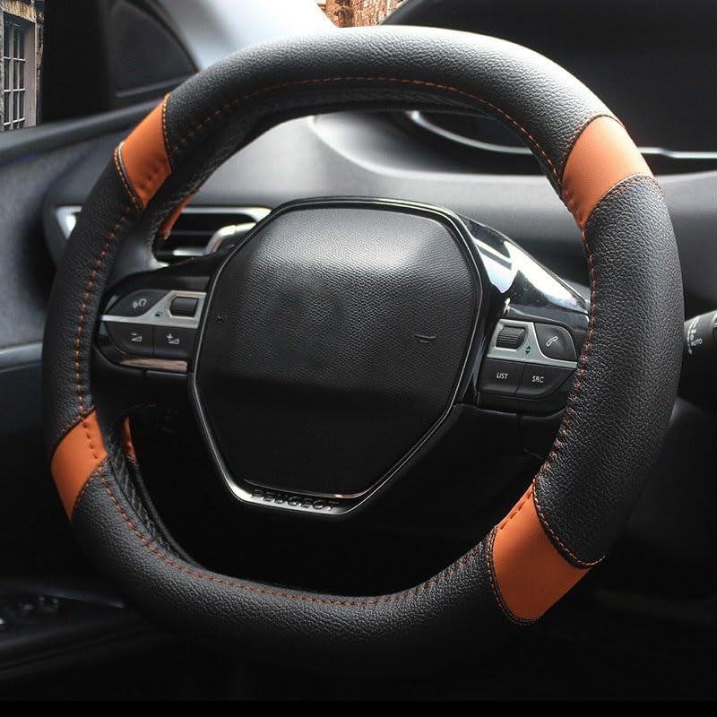 Mayco Bell Microfibre Leather Car Steering Wheel Cover Fit for Peugeot 3008 206 207 208 2016-2019 508 208 2019 e-208 (Orange) - Image 2