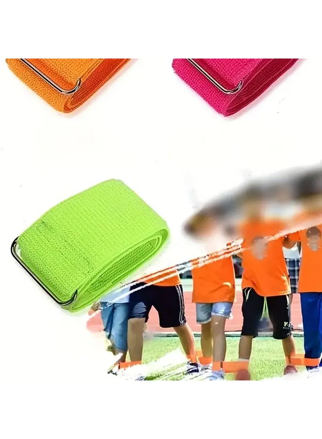 Orange Elastic 2 Pack Adjustable Leg Straps for Team Building Outdoor Games - Image 5