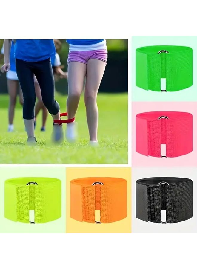 Orange Elastic 2 Pack Adjustable Leg Straps for Team Building Outdoor Games - Image 3