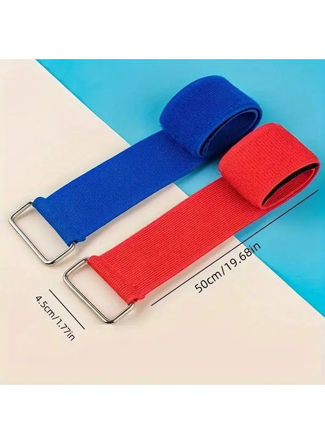 Orange Elastic 2 Pack Adjustable Leg Straps for Team Building Outdoor Games - Image 2