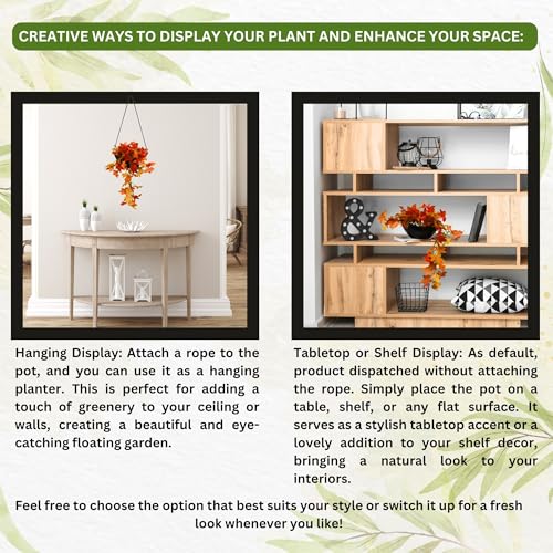 fancymart Elegant Artificial Plant Falling Leaves with Pot for Home & Office Decor – Versatile Potted Plant for Tabletop, Shelves, or Hanging Display - Image 4