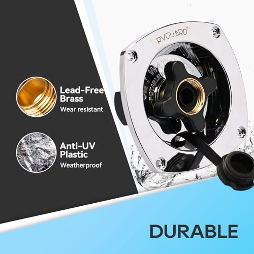 RVGUARD RV City Water Inlet with Regulator, Chrome Wall Mount Water Fill Inlet Built-In Check Valve, for Camper, Trailer, Marine - Image 4