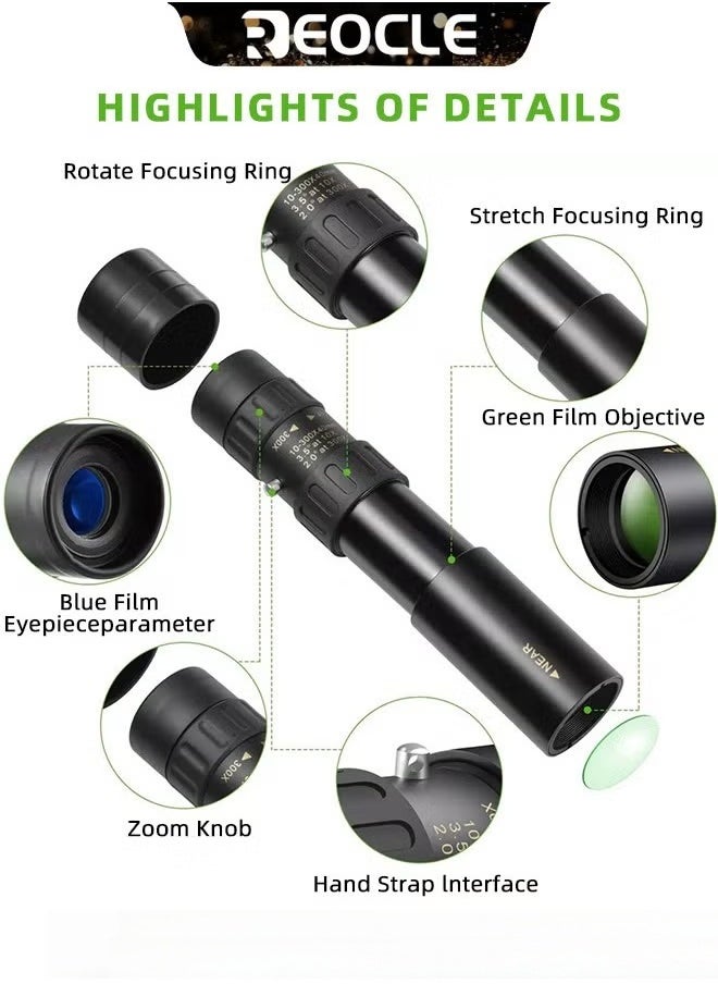 Monocular Telescope High Definition Ultra Light Pocket Telescope High Powered Handheld Telescope Ideal Handheld Telescope for Adults and Kids
