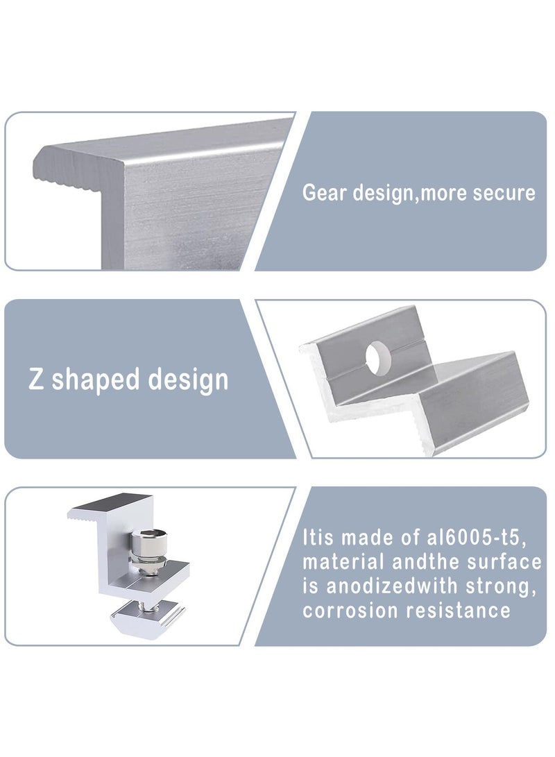 Excefore 6Pcs Solar Panel Bracket, Solar Photovoltaic Panel Edge Clamp Holders, Adjustable Support for Solar Panel Roof Mounting, RV Boat Wall Caravans Yacht - Image 3