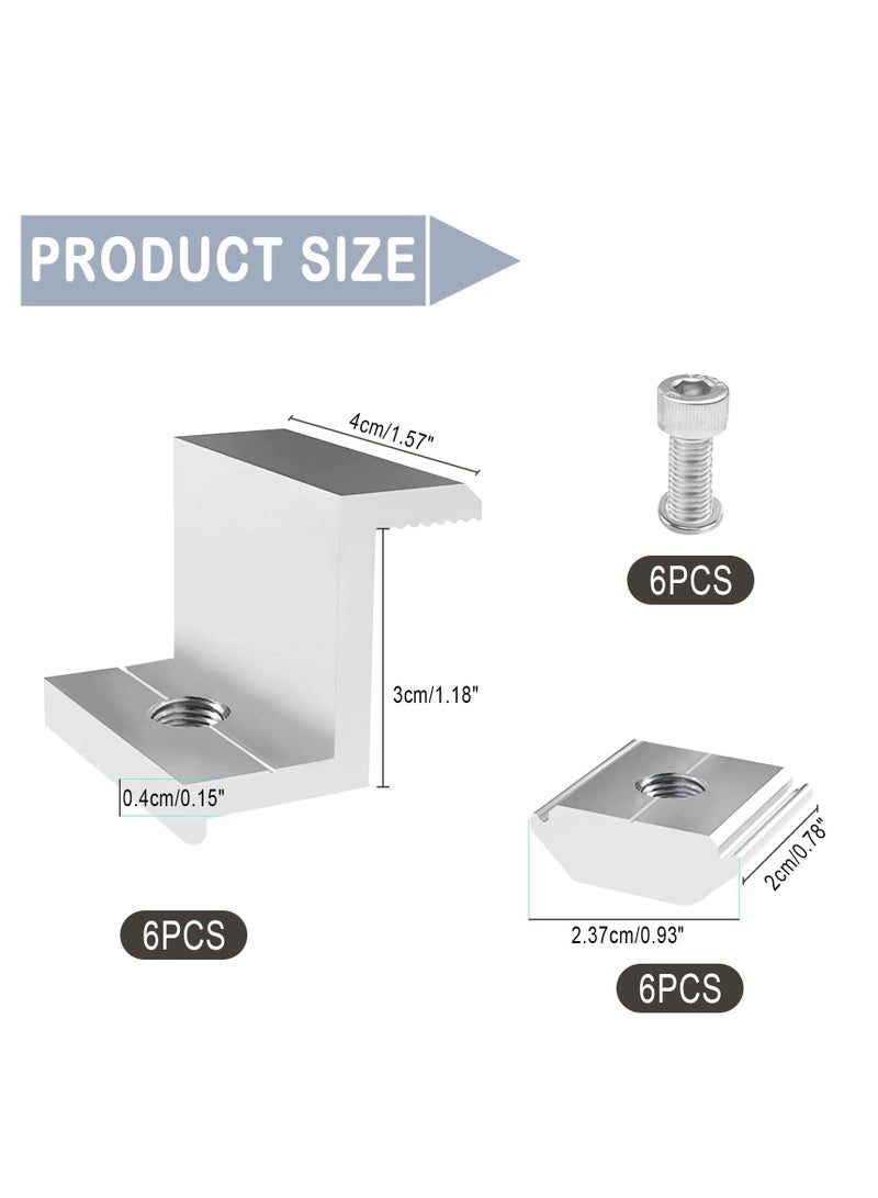 Excefore 6Pcs Solar Panel Bracket, Solar Photovoltaic Panel Edge Clamp Holders, Adjustable Support for Solar Panel Roof Mounting, RV Boat Wall Caravans Yacht - Image 2
