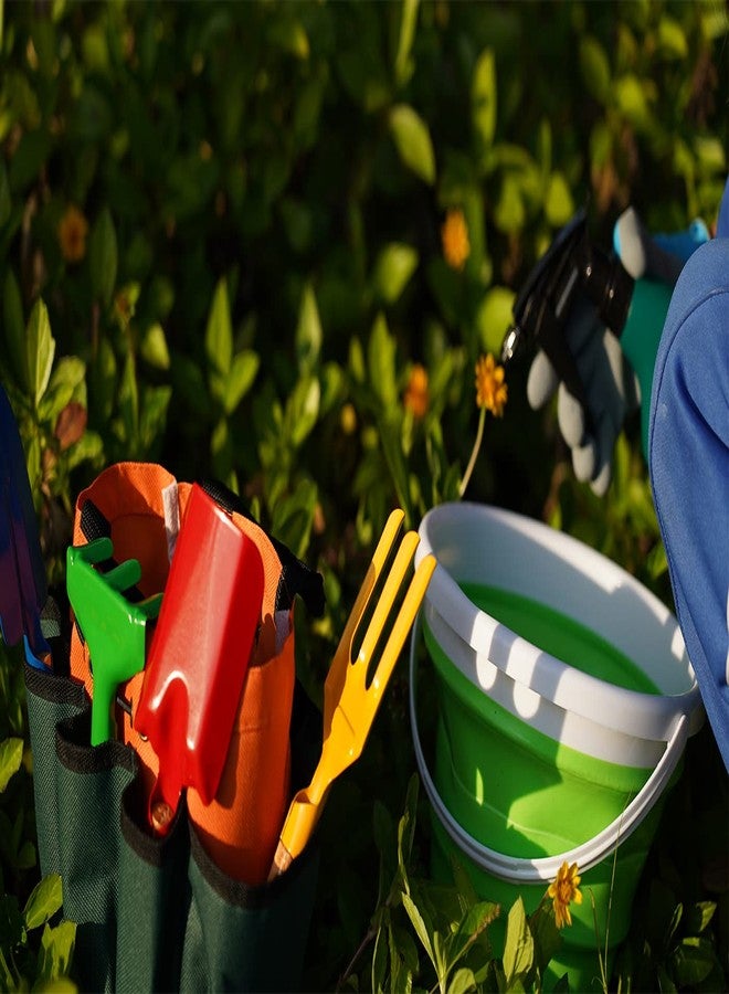 Doiaz Kidz Gardening Set -Real Metal Gardening Tools Kit for Childrenz Includes Sturdy Shovel,Rake,Fork,Trowel,Kidz Garden Kit with Sun Hat,Apron,Gloves,Tote Bag,Sprayer and Bucket,Outdoor Gardening Gifts - Image 4