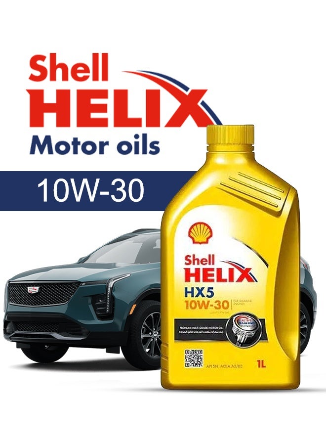 Shell Engine Oil – For Cadillac XT V4 2024 - 2019, 5 Liter,  10w30 Shell - With Engine Oil Filter - 2019 2020 2021 2022 2023 2024