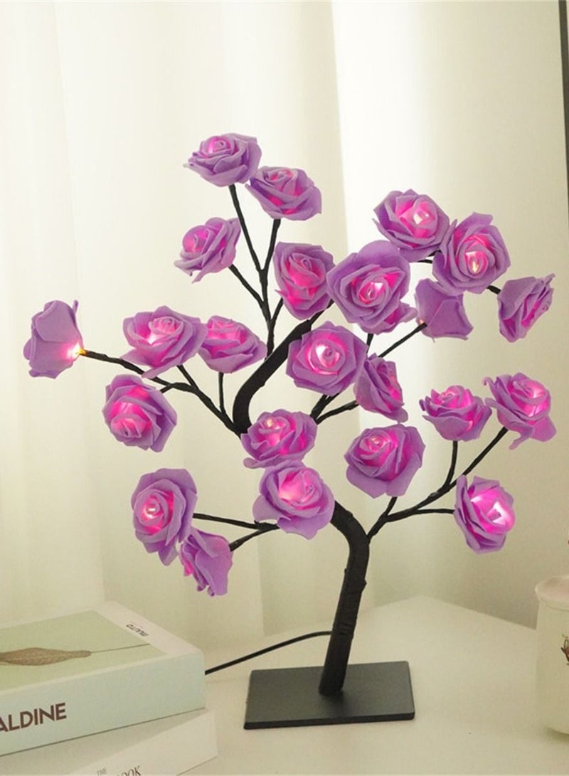 Loquat Light Removable Plastic Base USB Switch LED Simulation Rose Tree Decoration Night Light 14*6*33cm - Image 2