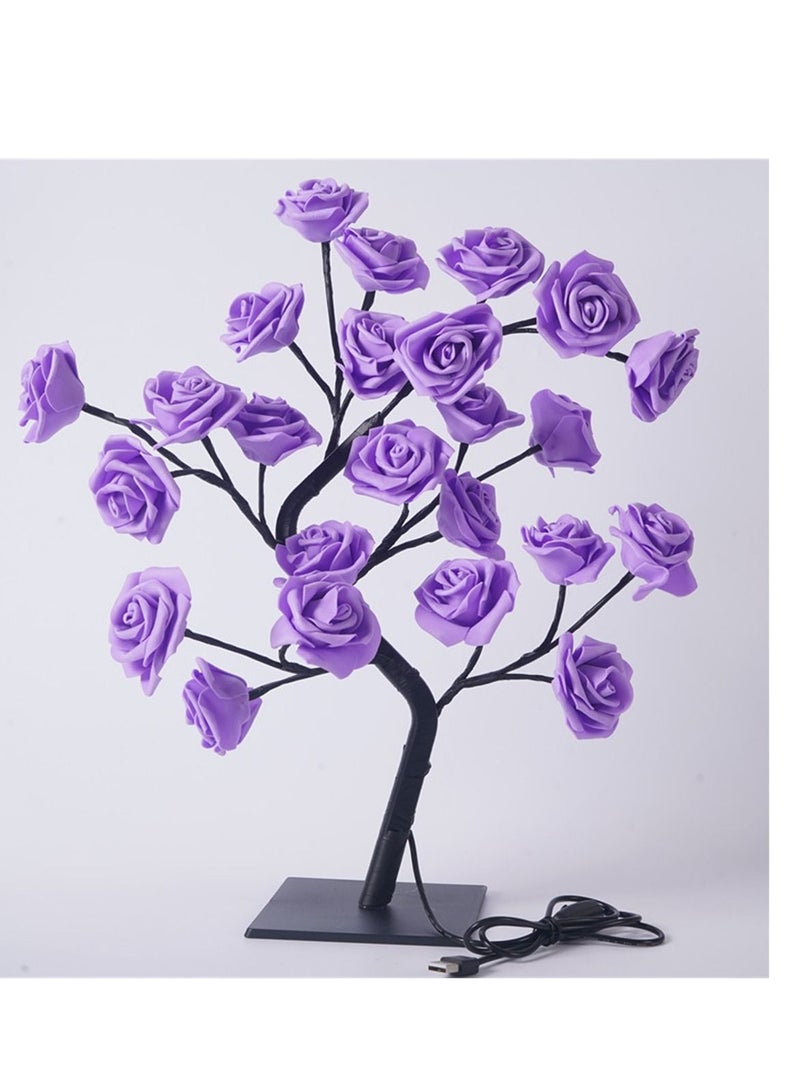 Loquat Light Removable Plastic Base USB Switch LED Simulation Rose Tree Decoration Night Light 14*6*33cm - Image 1
