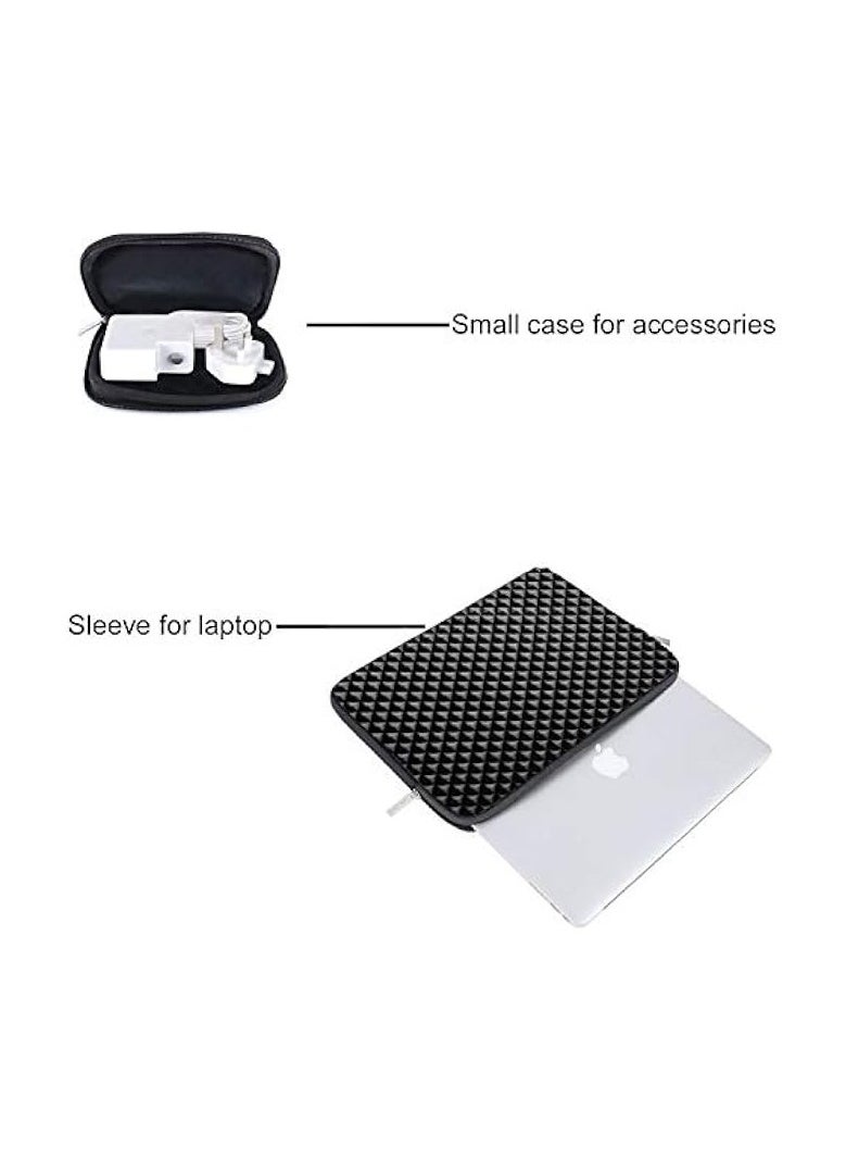Mosiso - Laptop Sleeve Compatible with MacBook Pro 16 inch 2021 2022 M1 Pro/Max A2485/2019-2020 A2141/Pro Retina 15 A1398, 15-15.6 inch Computer, Diamond Foam Neoprene Bag with Small Case, Black - Image 1