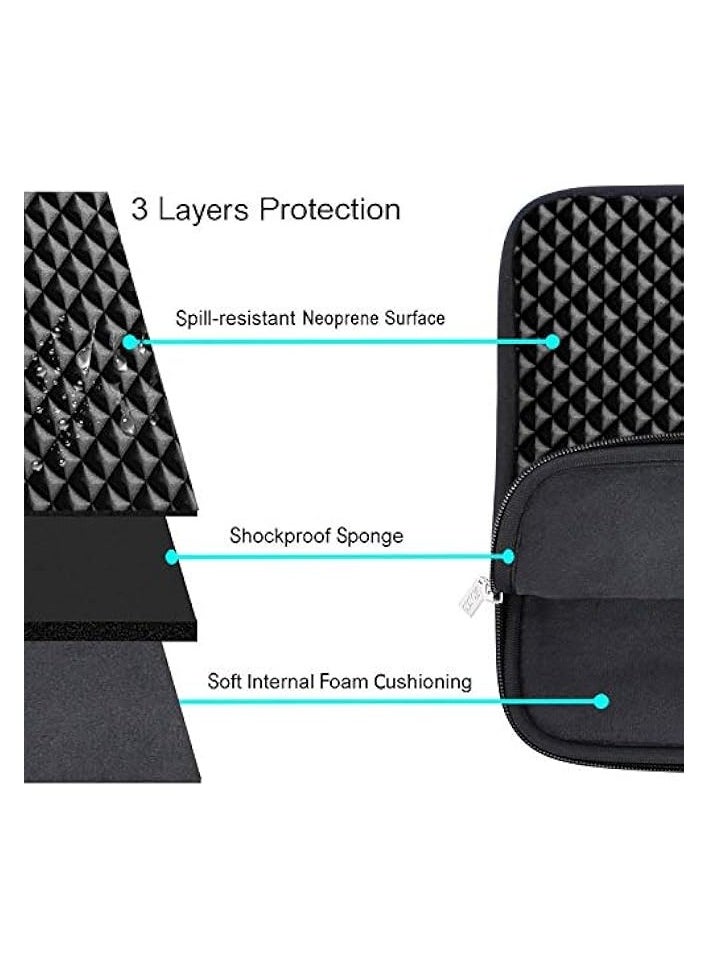 Mosiso - Laptop Sleeve Compatible with MacBook Pro 16 inch 2021 2022 M1 Pro/Max A2485/2019-2020 A2141/Pro Retina 15 A1398, 15-15.6 inch Computer, Diamond Foam Neoprene Bag with Small Case, Black - Image 1