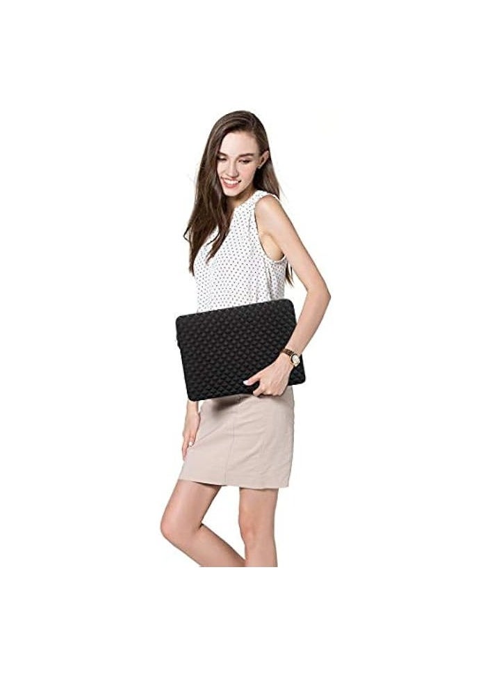 Mosiso - Laptop Sleeve Compatible with MacBook Pro 16 inch 2021 2022 M1 Pro/Max A2485/2019-2020 A2141/Pro Retina 15 A1398, 15-15.6 inch Computer, Diamond Foam Neoprene Bag with Small Case, Black - Image 1