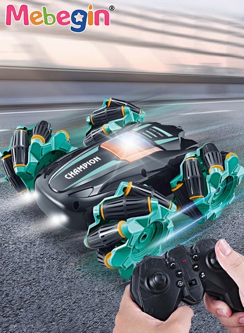 Remote Control Car Toy with Light and Music, 2.4 GHz Double Side Radio Control Drift Race Car, Gesture Sensing RC Stunt Car, Suitable for Various Roads, Ideal Gift for Kids Aged 8+