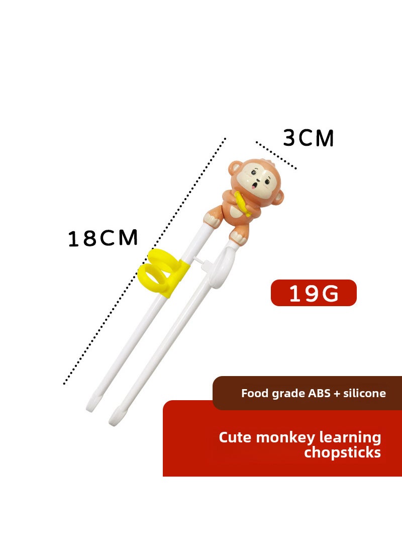 Generic - Childrens Chopsticks Practice Chopsticks Small Tiger Training Chopsticks Childrens Assisted Learning Chopsticks Maternal and Infant SuppliesBaby monkey learning chopsticks (film bag) Baby monkey learning chopsticks (film bag) - Image 1