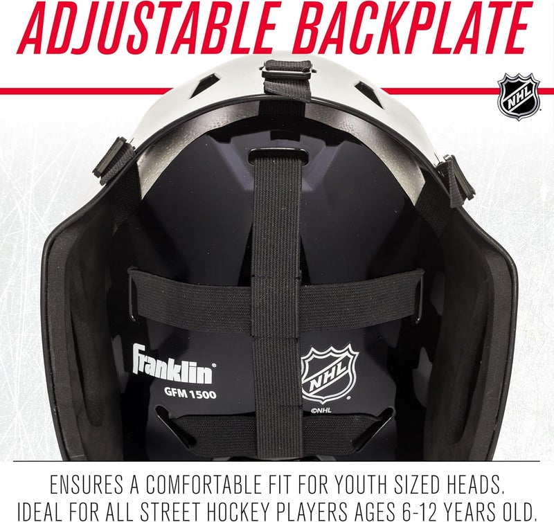 Franklin Sports Team Licensed NHL Hockey Goalie Face Mask - Goalie Mask for Kids Street Hockey - Youth NHL Team Street Hockey Masks - Image 3