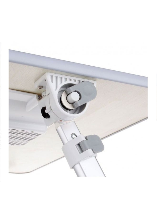 Generic Foldable Laptop Table With Cooling Pad White/Silver  - Image 4